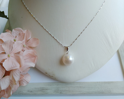 淡水パール シルバー イタリア製チェーンネックレス 769635 ネックレス