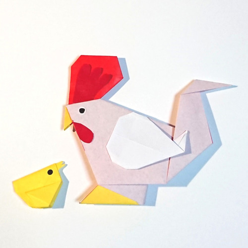 折り紙】にわとり・ヒヨコ・葉っぱ 3点セット その他素材 pirka kampi