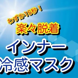 冷感インナーマスク⭐︎わずか15秒で簡単取付！リバーシブルだから冷感&綿100%のどちらでも使える1枚2役⭐︎夏大活躍 1枚目の画像