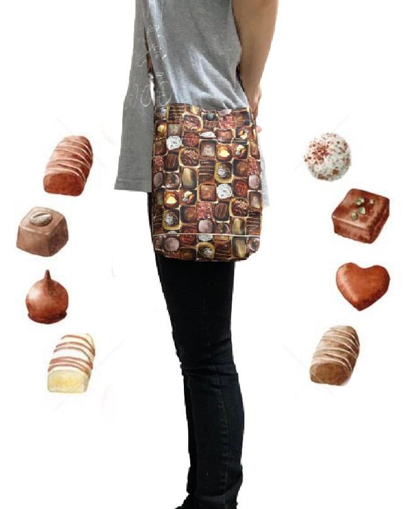 【お散歩バッグ(チョコレート)】シンプルバッグ　とても便利　軽量 1枚目の画像