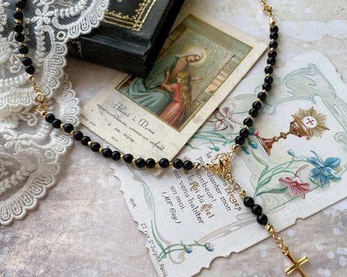 pray for you～オニキスのロザリオネックレス ネックレス・ペンダント