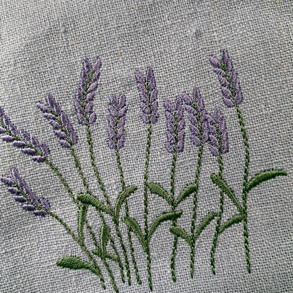 丸洗いできる予備マスクポーチ　ハーフリネン（通帳、ペンも入るサイズ）ラベンダー刺繍 人気・おすすめ｜省スペース設計・旅行向けにおすすめ 公式 プライバシー配送 当日出荷対応商品