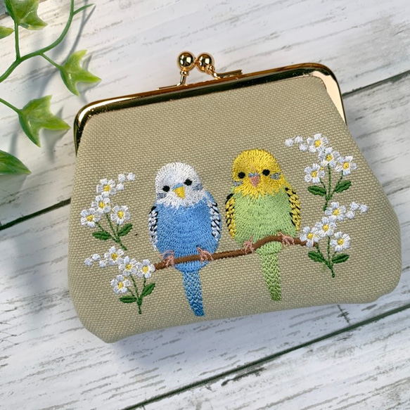 花様 ハンドメイド ポニーダコタ 本革 親子がま口財布 両面