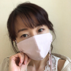【接触冷感コットン】リバーシブル飾り付き夏マスク premium gelato mask  ～プラージュ フロマージュ～ 8枚目の画像