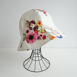 花と蝶リバーシブル帽子 44～60サイズ 7枚目の画像