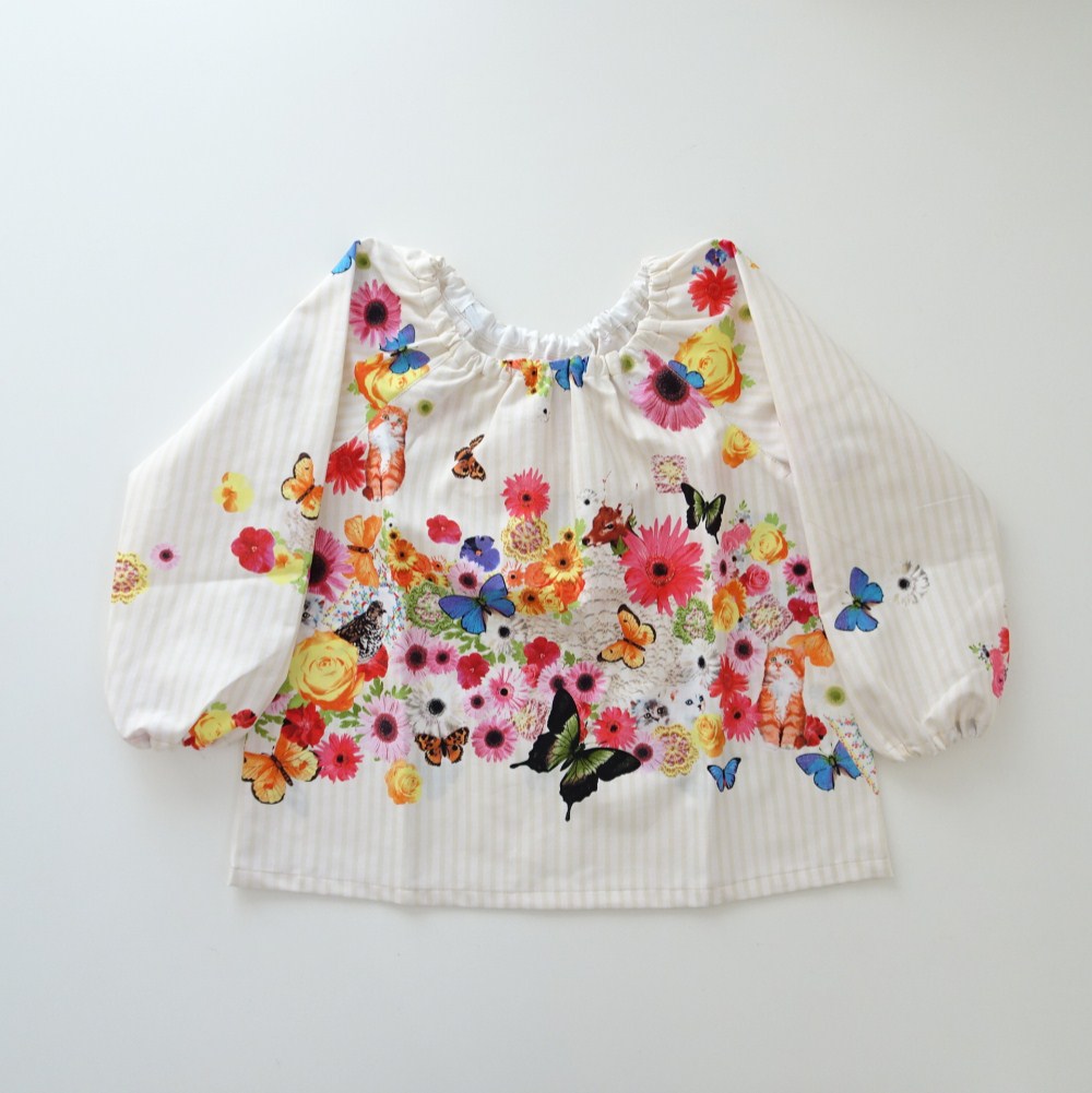 花と蝶～長袖スモック 80～120サイズ 子供服 *norie 通販｜Creema 