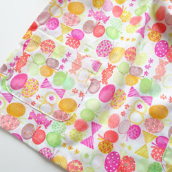 選べる袖・サイズ・ポケット・ループ❤️リボンちょうちょ《ピンク×白》の夏用スモック 80～160サイズ 3枚目の画像