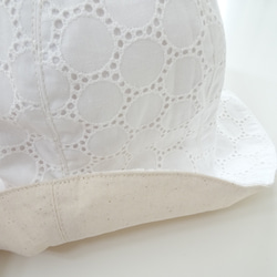 サークルレース×生成りのリバーシブル帽子 44～60サイズ 5枚目の画像