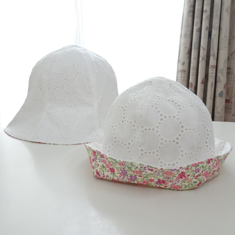 ■親子同時注文用ページ■サークルレース×花柄のリバーシブル帽子 44～60サイズ