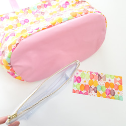 リボンちょうちょ♡ピンクのプールバッグ～透明ポーチ付き 3枚目の画像