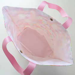リボンちょうちょ♡ピンクのプールバッグ～透明ポーチ付き 4枚目の画像