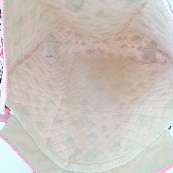 ファスナー式のお布団キルトバッグ♡シンデレラ《ピンク》 4枚目の画像