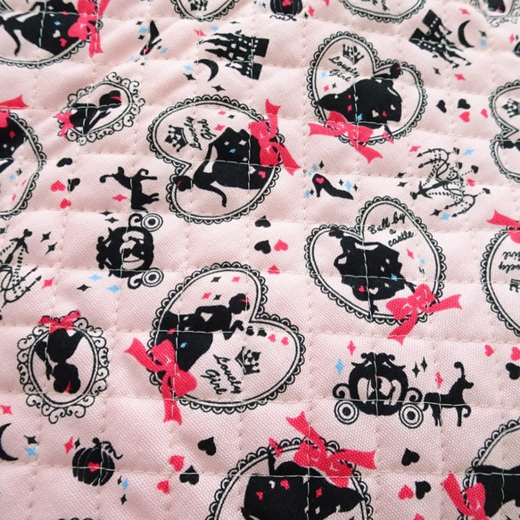 ファスナー式のお布団キルトバッグ♡シンデレラ《ピンク》 6枚目の画像
