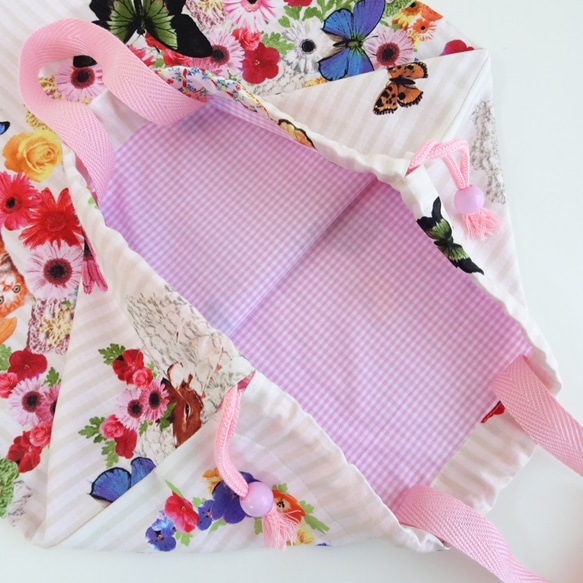 《オーダー可》花と蝶♡お着替え袋～表裏ありのタイプ 6枚目の画像