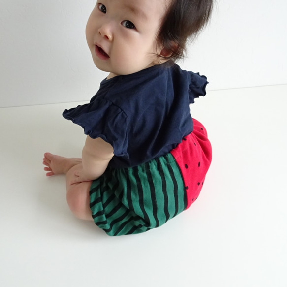 スイカのサマーニットパンツ□70・80・90サイズ□ ベビー服 *norie