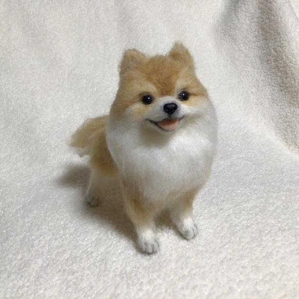 羊毛フェルト ポメラニアン 立ち姿 犬 いぬ ハンドメイド イヌ