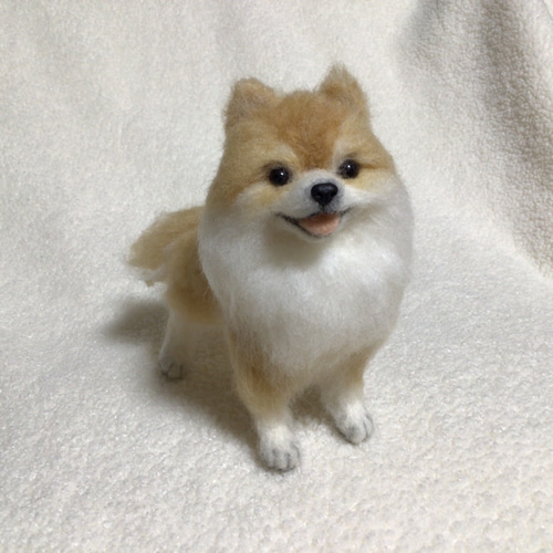 羊毛フェルト ポメラニアン 立ち姿 犬 いぬ ハンドメイド イヌ