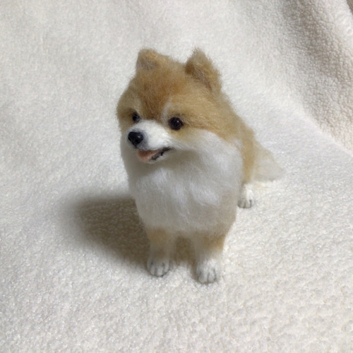 羊毛フェルト ポメラニアン 立ち姿 犬 いぬ ハンドメイド イヌ