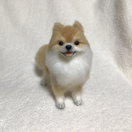 羊毛フェルト ポメラニアン 立ち姿 犬 いぬ ハンドメイド イヌ