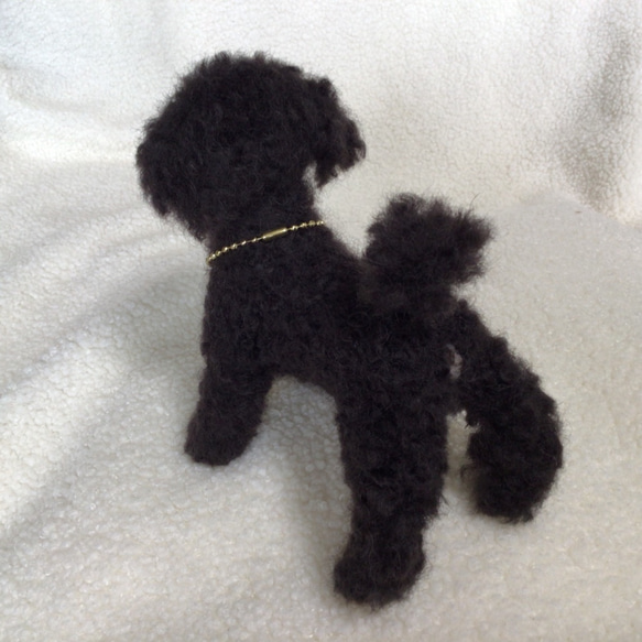 羊毛フェルト　プードル　ブラック　　犬　いぬ　ハンドメイド　イヌ 5枚目の画像