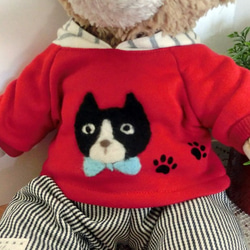ダッフィー　羊毛ネコつき赤パーカーセット　 3枚目の画像