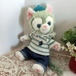 ポーチジェラトーニ　ミント白ボーダーセット 1枚目の画像