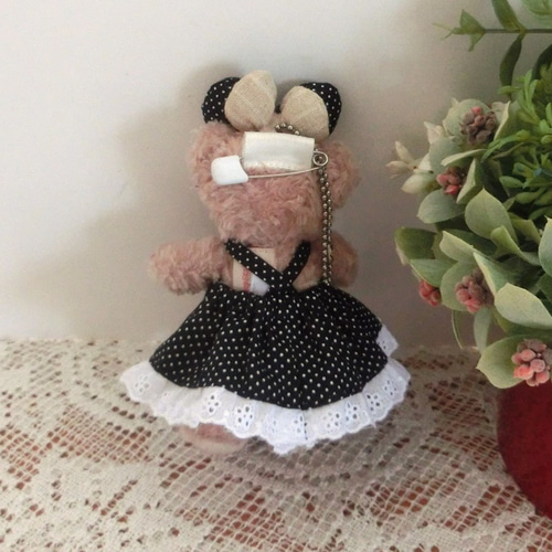 ぬいぐるみバッジ シェリーメイ＆ステラルー エプロンドレス 黒