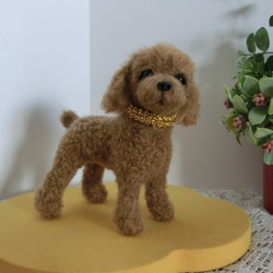 羊毛フェルト　トイプードル(レッド) 羊毛フェルト トイプードル立ち姿 レッド 犬 羊毛フェルト Daisy 通販