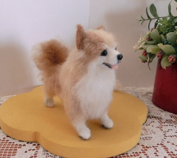羊毛フェルト ポメラニアン 立ち姿 犬 イヌ 羊毛フェルト Daisy
