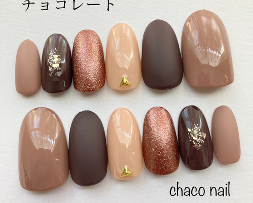 チョコブラウン ネイルチップ 1_3476f6be7c3de684ec9d4b607b82
