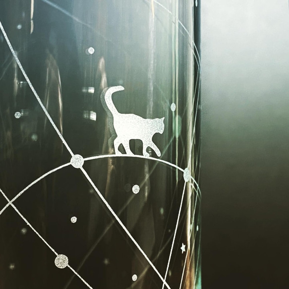 宇宙 を 旅する 猫 の タンブラー グラス ロング 315ml コップ 4枚目の画像