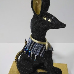 『エジプト アヌビス神』創作人形　プレゼント　犬　古代エジプト　壁画　 神話　ファラオ　フェルト人形　ぬいぐるみ 3枚目の画像