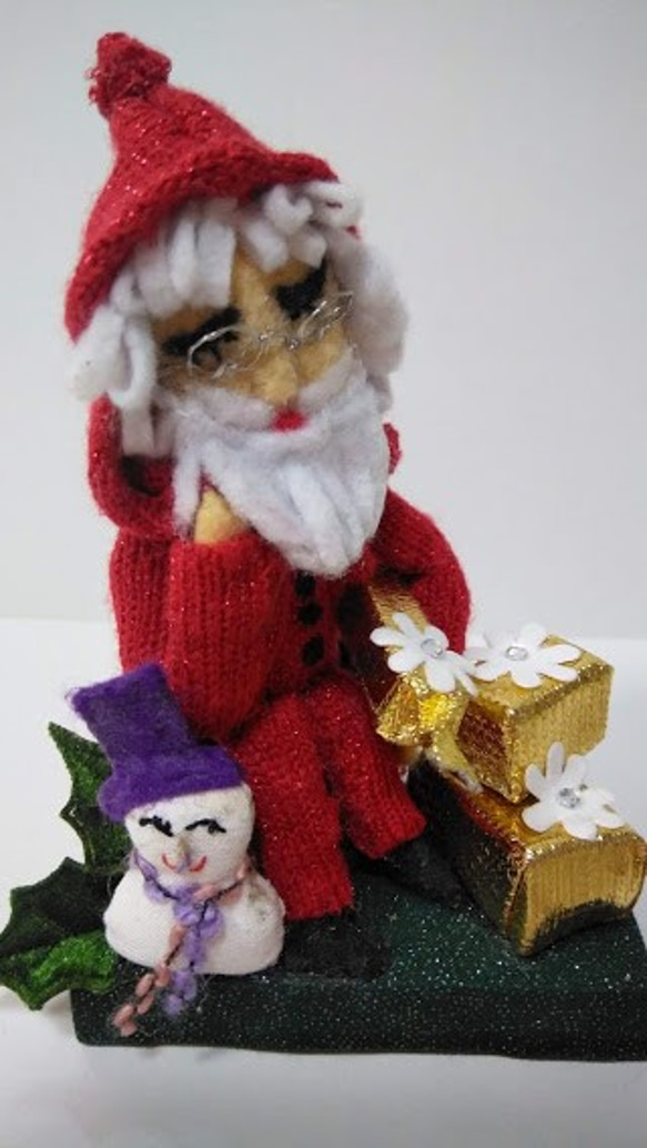 ひろりん♥クレイフラワー♥サンタさんと男の子のクリスマス♥ハンドメイド ひろりん様専用♥クレイフラワー♥サンタさんと男の子の