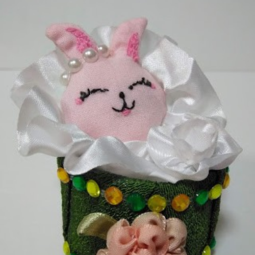 ピンクウサギの親子』祝誕生 赤ちゃん プレゼント 創作人形