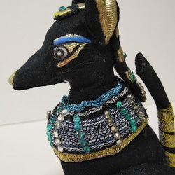 『アヌビス犬とリングホルダー』犬　エジプト神　創作人形　プレゼント　古代エジプト壁画　 神話　ファラオ　 2枚目の画像