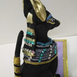 『アヌビス犬とリングホルダー』犬　エジプト神　創作人形　プレゼント　古代エジプト壁画　 神話　ファラオ　 3枚目の画像
