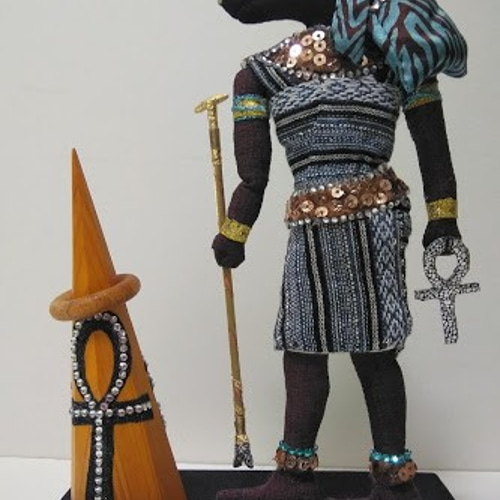 アサギリ【上級呪物】エジプト神話・聖地の主人『アヌビス』様の宿るリング 古代エジプトのジャッカル神 アヌビス神 ブロンズ風 胸像 彫像