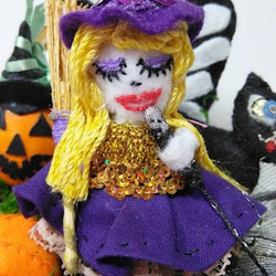 『ハロウィン盛り籠』魔女人形　カラオケ　魔法　ハロウィン　スカル　黒猫　カボチャ　案山子　パーティー　プレゼント　 5枚目の画像