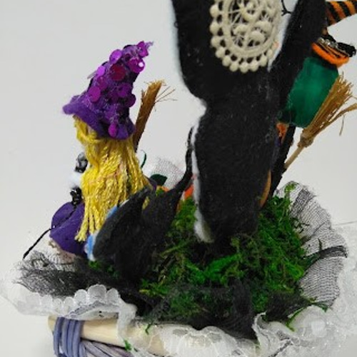 ハロウィン盛り籠』魔女人形 カラオケ 魔法 悪魔 ハロウィン スカル 黒