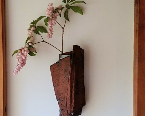 k-001 伊豆土泥化粧掛け花入れ ORIGAMI-1 一輪挿し・花瓶・花器