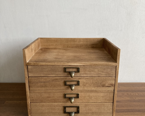 桐材のアンティークな雰囲気の仕切りあり小引き出し ドロワー 収納
