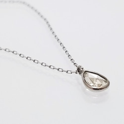 シンプルな一粒ダイヤのプラチナネックレス　ローズカットダイヤモンド NO.1　華奢　しずく　雫　ドロップ 5枚目の画像