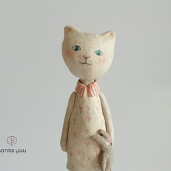 白猫ちゃんとうさぎの人形 2枚目の画像
