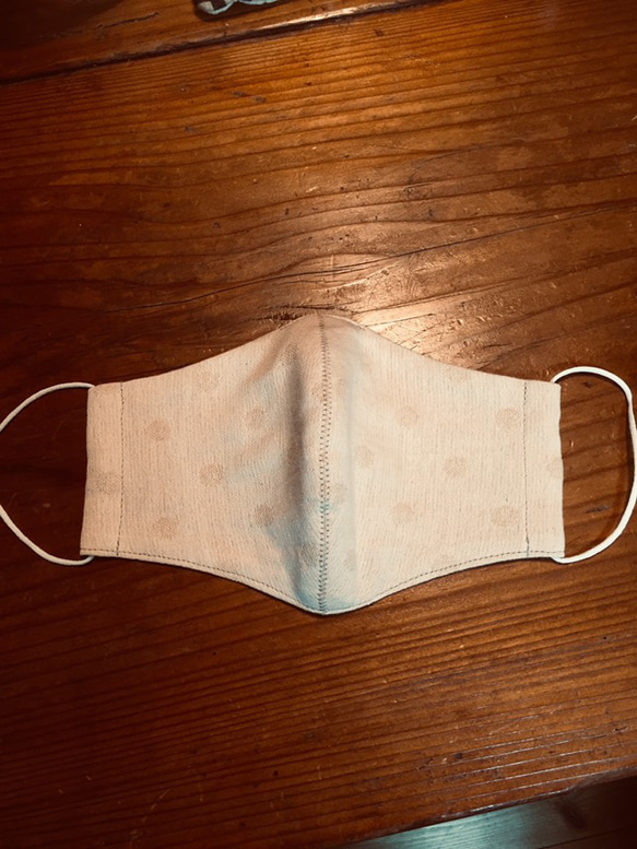 高級和紙ドットガーゼマスク＊すっぽり大きいL Lサイズ 裏サラサラ綿 冷感 速乾で衛生的 夏マスク送料無料 2枚目の画像