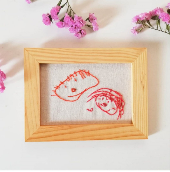 お子様のかわいい絵を刺繍にします♡サイズＬ 1枚目の画像