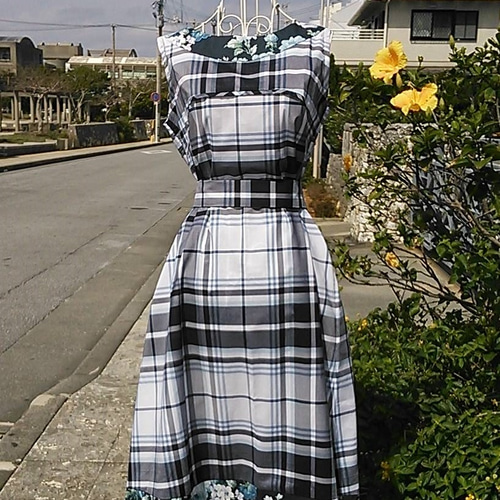バーバリーブルーレーベル チェック ホルターネック　ティアードワンピースS バーバリーブルーレーベル チェック ホルターネック ティアード