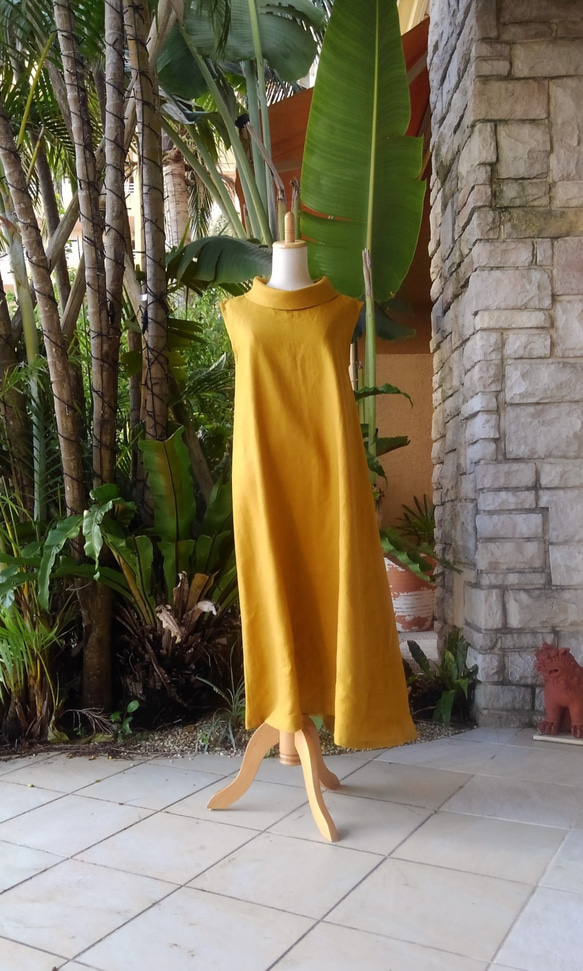 【太田獨家訂貨畫面】Linen Resort Long Dress (M) Elegant Classical Dress 第2張的照片
