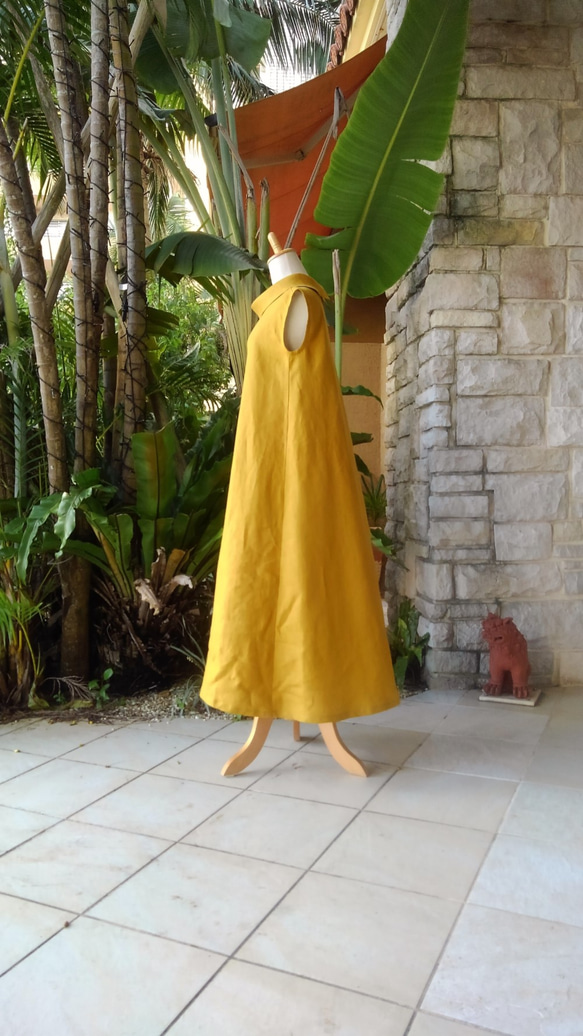 【太田獨家訂貨畫面】Linen Resort Long Dress (M) Elegant Classical Dress 第3張的照片