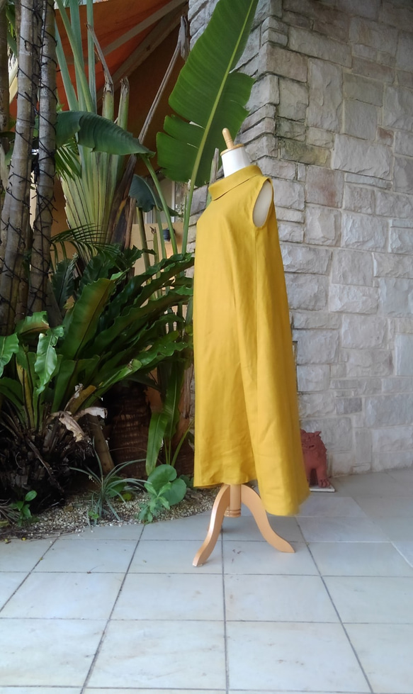 【太田獨家訂貨畫面】Linen Resort Long Dress (M) Elegant Classical Dress 第5張的照片