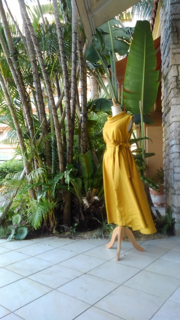 【太田獨家訂貨畫面】Linen Resort Long Dress (M) Elegant Classical Dress 第9張的照片